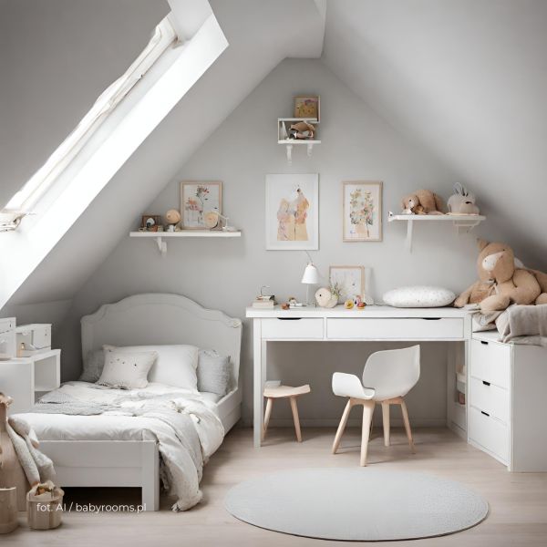 Aranżacja pokoju dziecięcego na poddaszu 