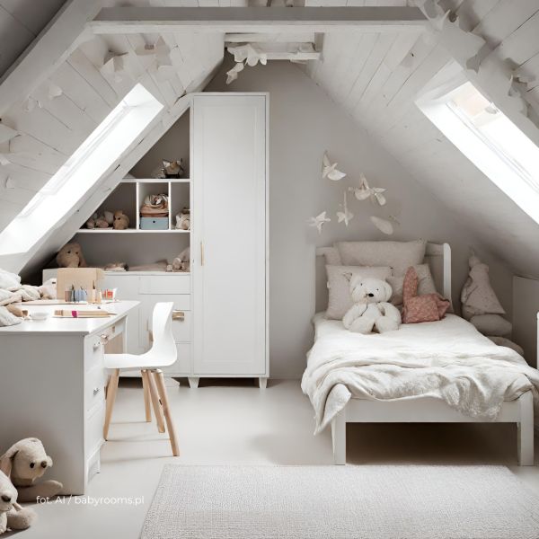 pokój dziecka na poddaszu