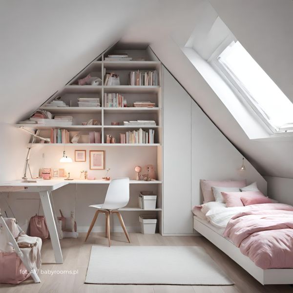 Aranżacja pokoju na poddaszu 