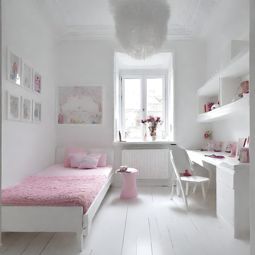 białe meble w pokoju dziewczynki - babyrooms