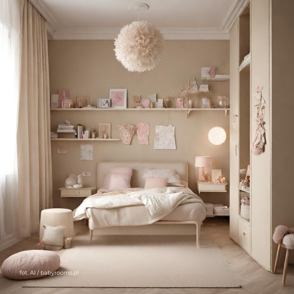 Beżowy pokój dla nastolatki