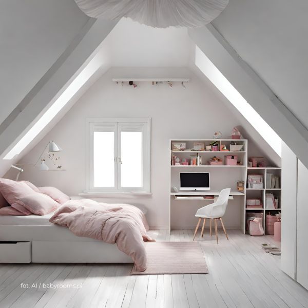 Aranżacja pokoju ze skosami dla dziecka