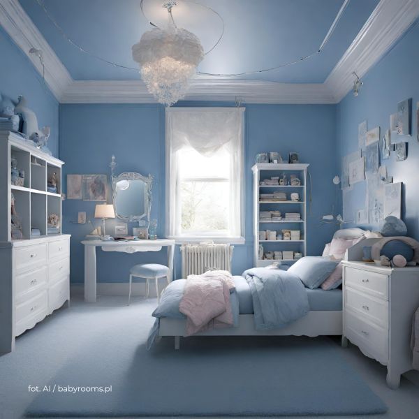 niebieski pokój dla dziewczynki - blog babyrooms