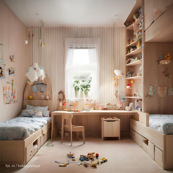 mały pokój dla dwójki rodzeństwa