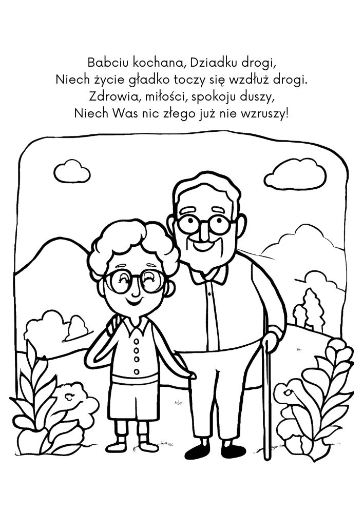 babcia i dziadek kolorowanka